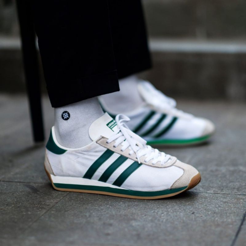 Adidas Country Og White Green Original Men S Sneakers Shoes Shopee Philippines