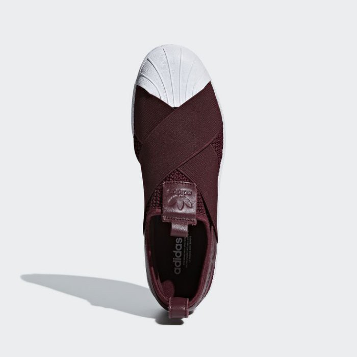 adidas superstar slip on burgundy