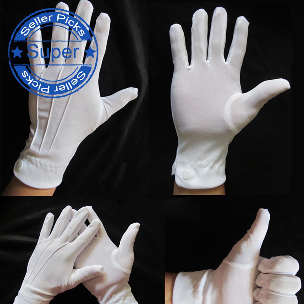 Adult White Formal Gloves Men Tuxedo Guard Parade Santa Dress Inspection O8T2