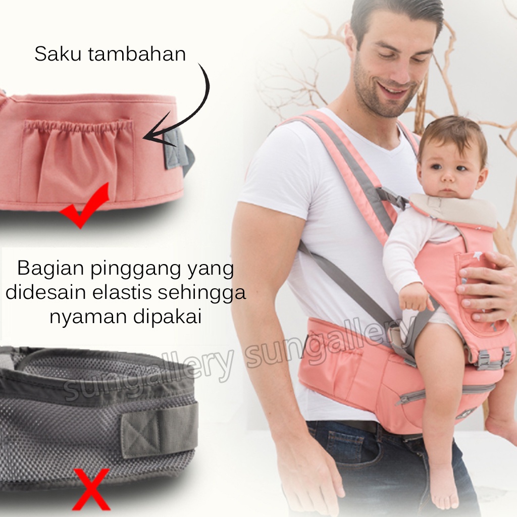 SSC Baby Carrier Newborn Baby Carrier Hipseat Baby Carrier Front Baby Carrier Baby Carrier with Hip Seat for 0-12 Months — view 4
