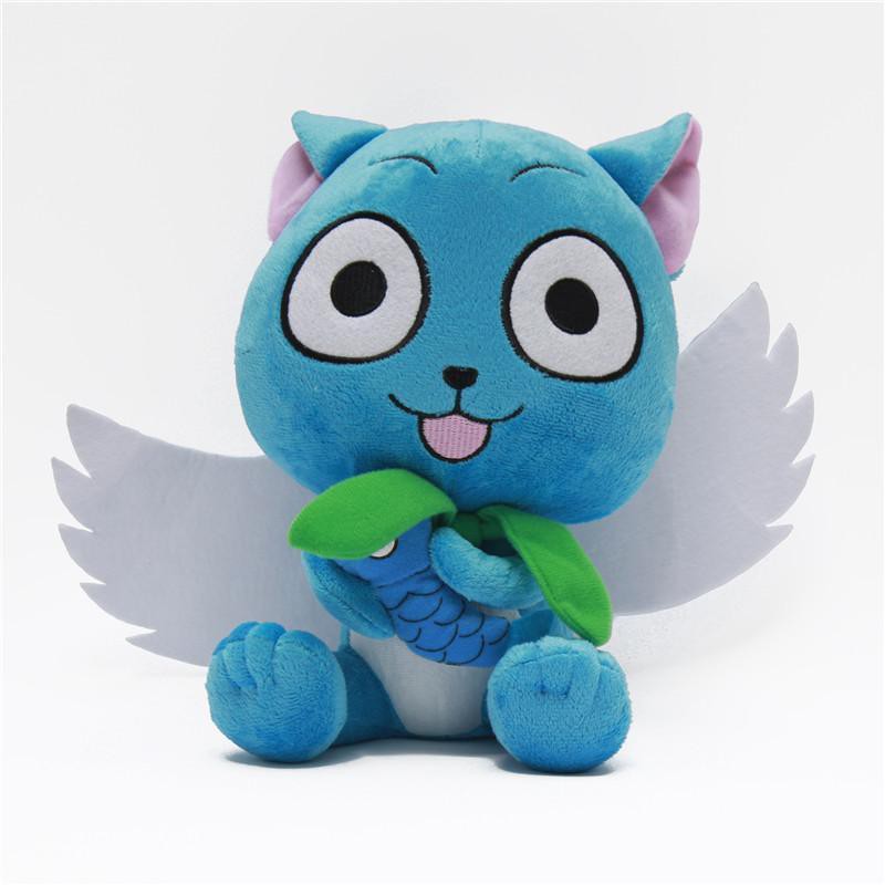 6" Cute Plush Toys Fairy Tail Blue Happy Cat Soft Plush Toy Doll Anime Cosplay 