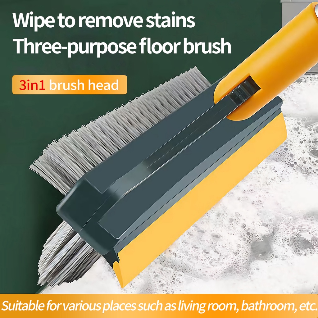 3in1 Cleaning Brush Bathroom Kitchen Floor Scrub Brushes Long Handle Washing Windows Crevice