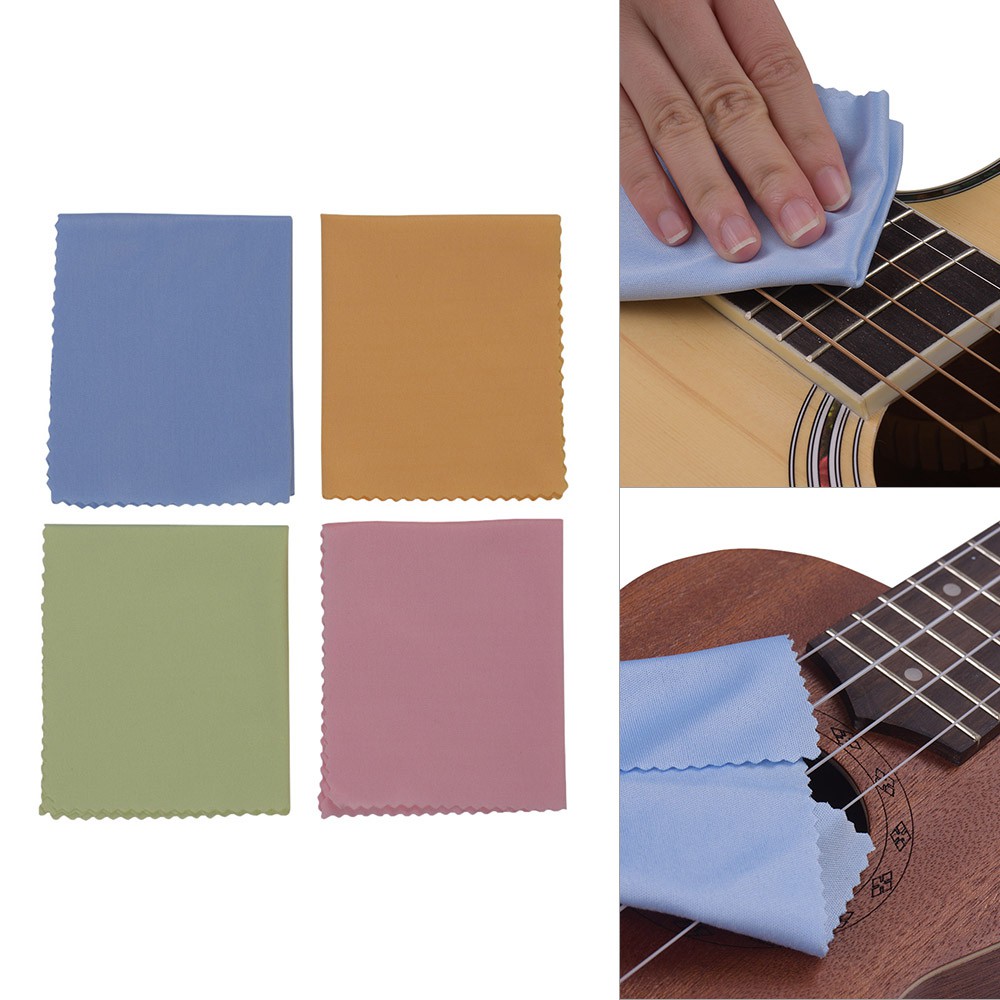 Drfeify Microfiber Cleaning Cloth for Musical Instruments 5 Pieces Microfiber Cleaning Care Cloth Accessory Set for Guitar Violin Piano Trumpet 
