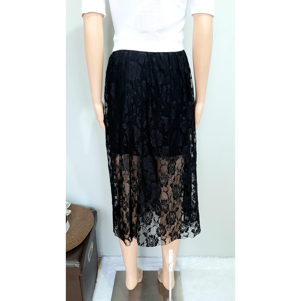 Black Laced Skirt Korean Bale Ukay Uk Shopee Philippines