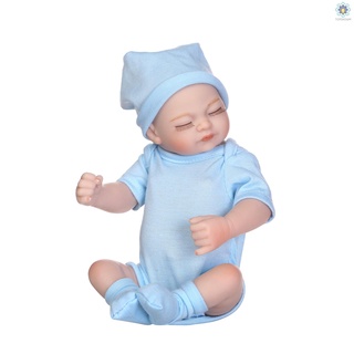 18" Newborn Reborn Lifelike Full Body Silicone Vinyl Baby Boy Doll Blue Eyes Hot 