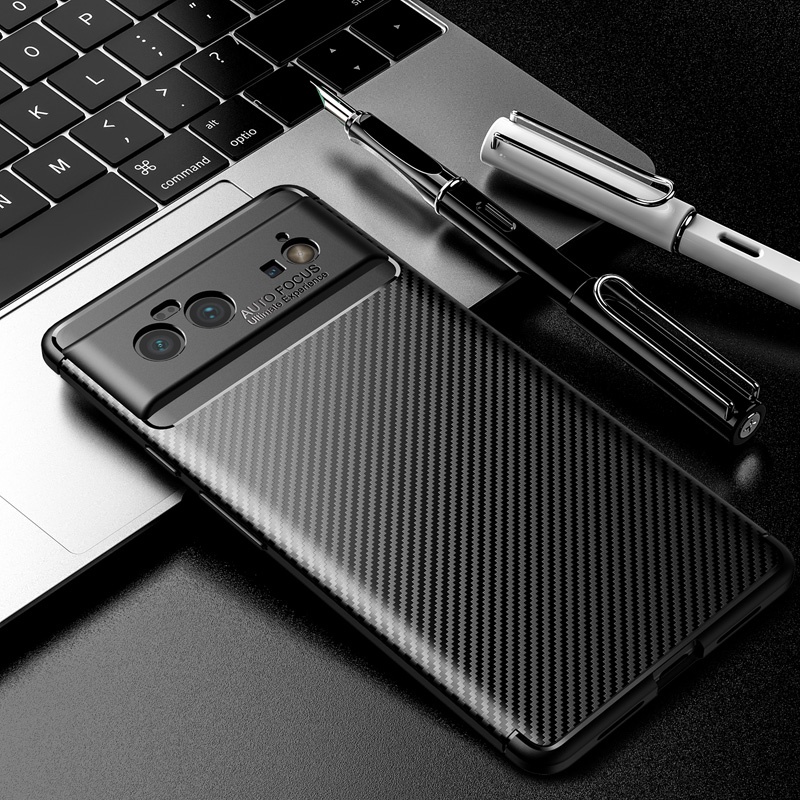 Luxury Phone Case For Google Pixel 6 Pro 6A Carbon Fiber Texture Soft