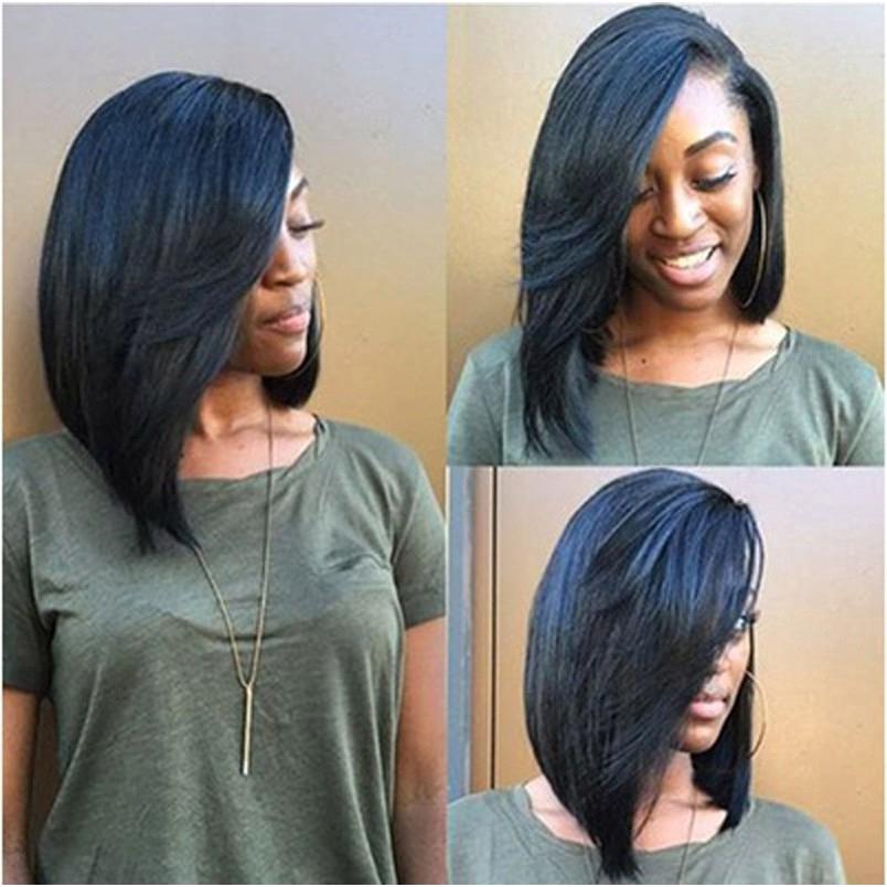 Women Bob Wig Short Straight Natural Black Human Hair Shopee