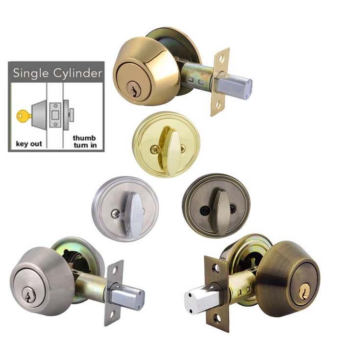 Deadbolt Single Door Lock 3keys / 3 color(Brass Gold,Antique Brass