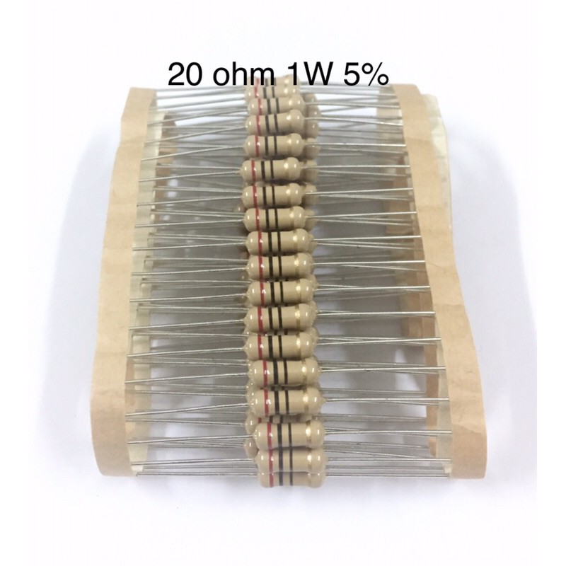 100 Pcs 20 ohm 1W + 5 Resistor Resistors 20 Ohms 1 Watt Error + 5