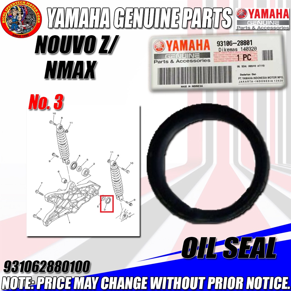 NOUVO Z/NMAX OIL SEAL (YGP) (Genuine: 93106-28801) | Shopee Philippines