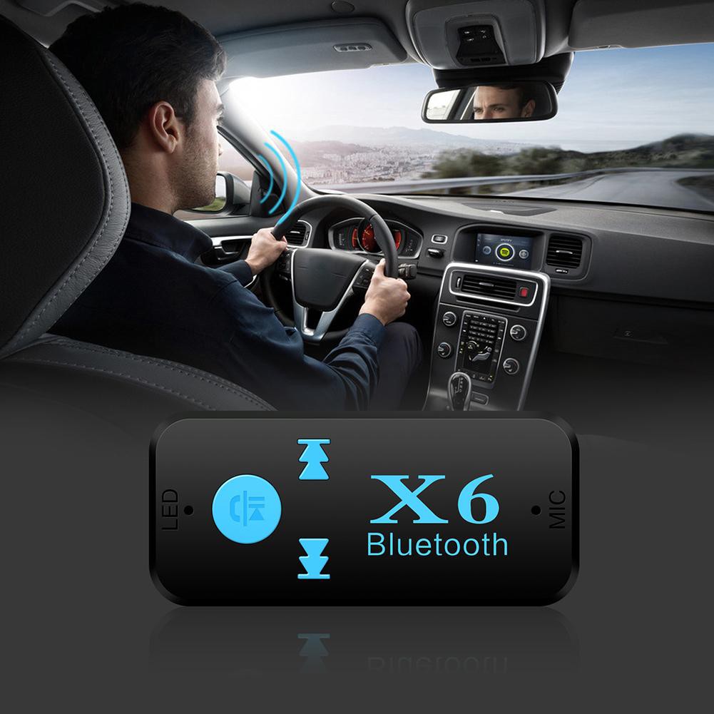 X6 Aux Jack Audio Wireless Adapter Handsfree Stereo Bluetooth Car