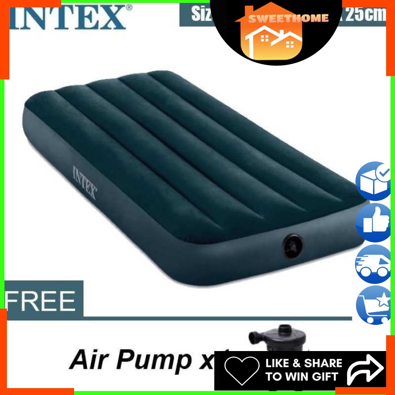 Intex 25cm thick Inflatable Air Bed Single Queen King Air Pump Mattress
