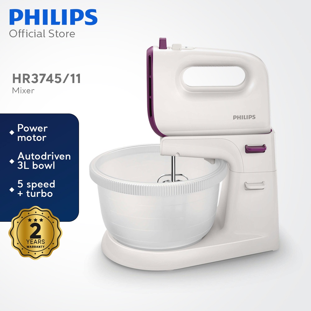 Philips [HR3745/11] Viva Collection Mixer for Baking 400W Autodriven