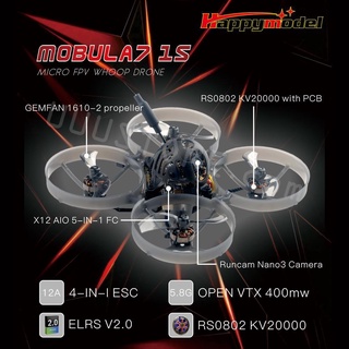 【New】 Happymodel Mobula7 75mm 1S Micro FPV Bwhoop Quadcopter 4in1 ESC 2.4G ELRS SPI With Nano 3 Camera RS0802 KV20000 RC Drone