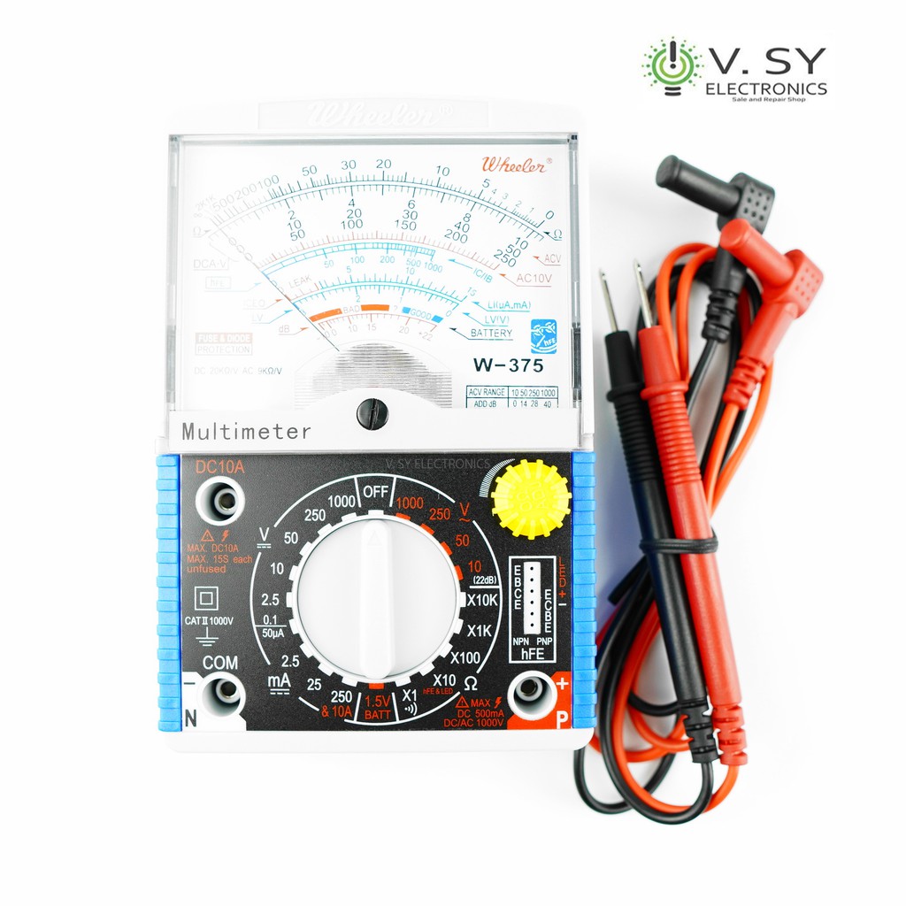 Original Wheeler W375 Analog Multitester Multimeter Tester W375 W 375