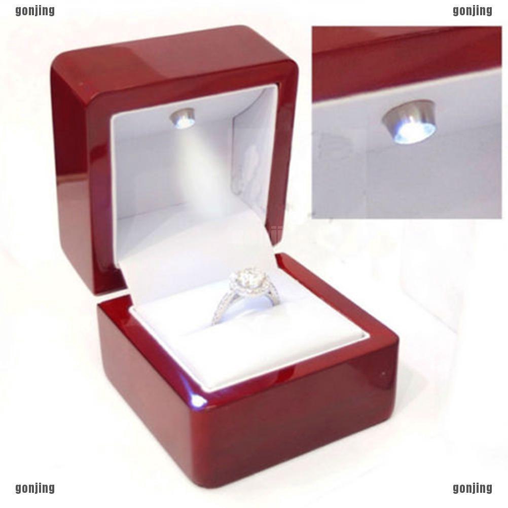 Diamond Jewelry Ring Box with LED Light 