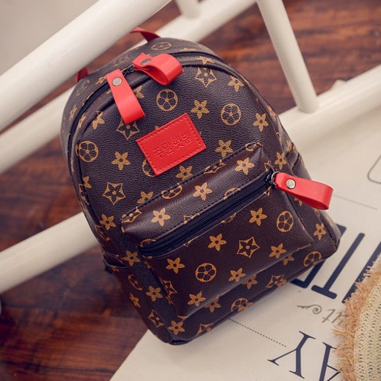 Korean Leather Backpack Mini LV Backpack Waterproof Backpack Shopee