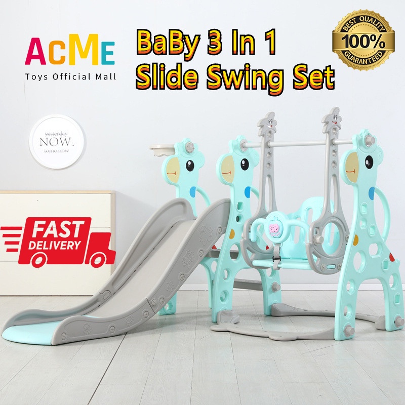Children 3 In 1 Swing Set Kids Indoor Playground and Multifunctional Slide Baby Outdoor