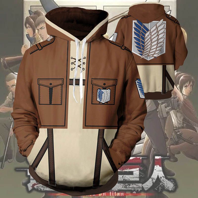 Clothing Shoes Accessories Attack On Titan Eren Cosplay Costume Shingeki No Kyojin Hoodie Pullovers Coat Activewear