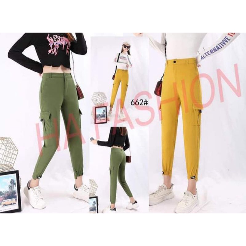 TRENDY CANDY PANTS SIDE POCKET WITH HIGH BACK(random)( | Shopee Philippines