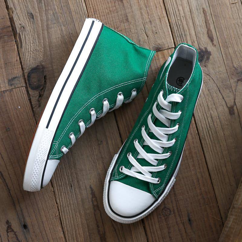 dark green canvas shoes