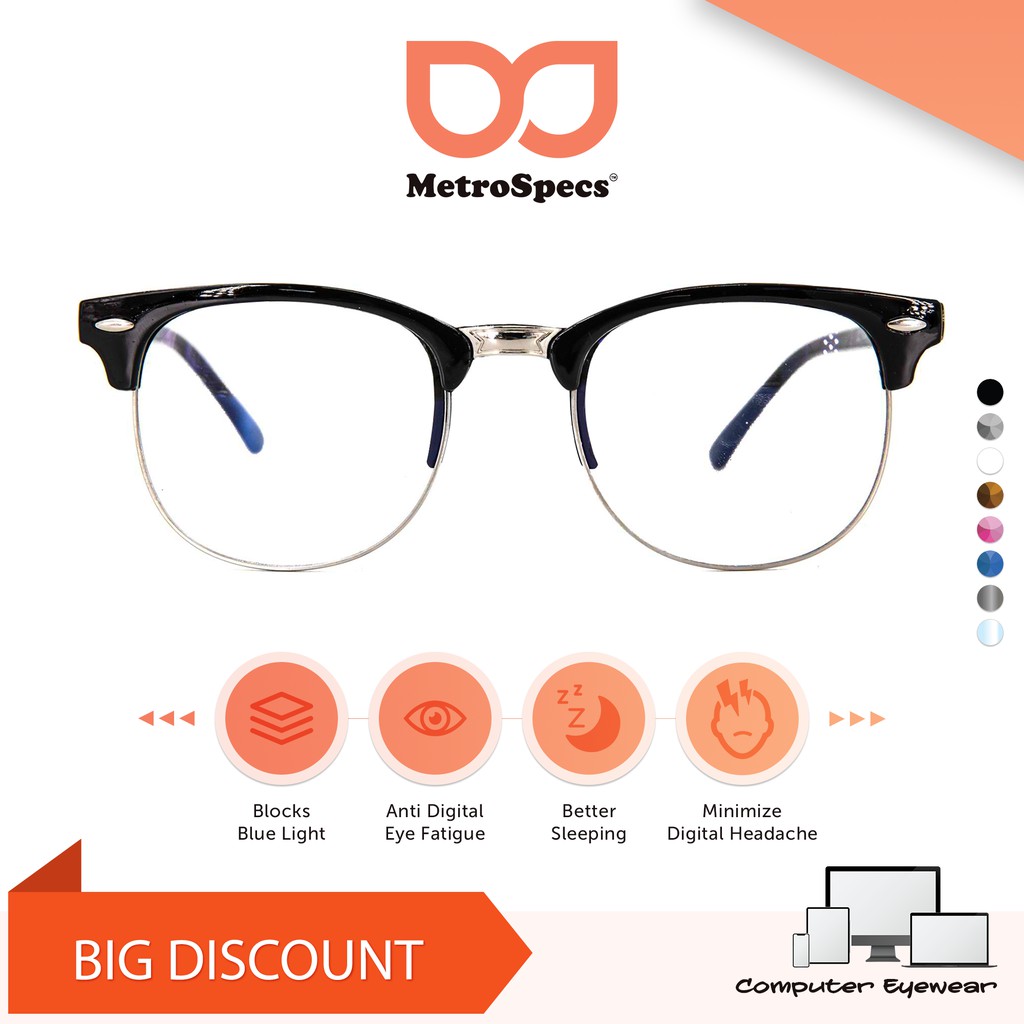 MetroSpecs MS3210C Anti Radiation Glasses / Anti Rad Eyeglasses for Men ...