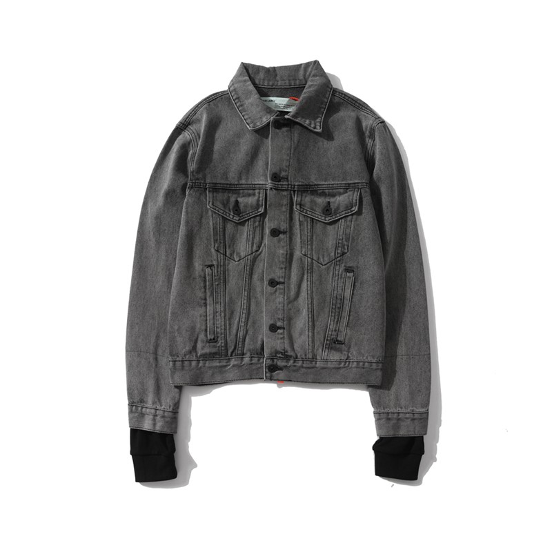 off white painted denim jacket