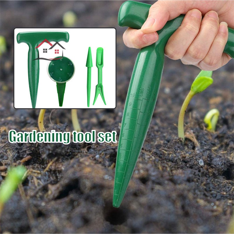 5Pcs Soil Puncher Sowing Seedling Transplanting Planting Garden Hand Planter Seeder Soil Puncher Tool for Flower Plant 
