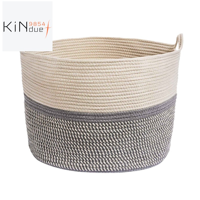 Large Blanket Corn Skin Woven Cotton Rope Storage Laundry Basket With Handle Toy Organizer Shopee Philippines