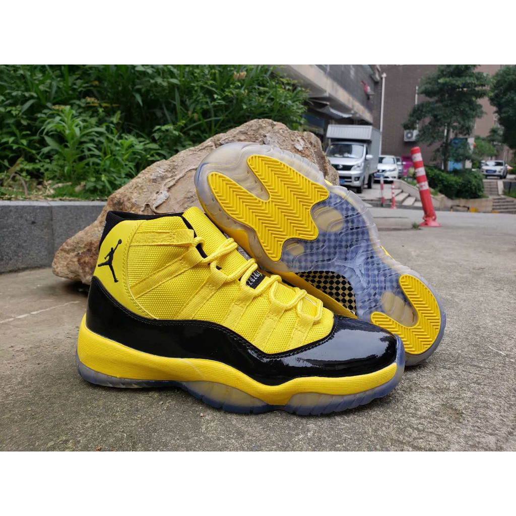 yellow and black jordan shoes