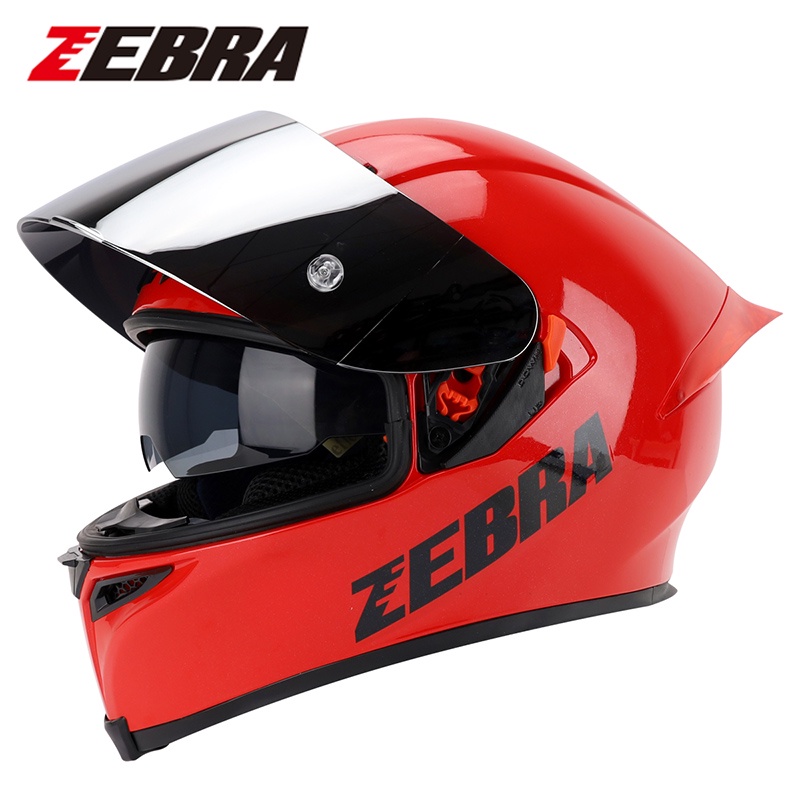 Zebra Ym611 Venom Plain Motorcycle Helmet Dual Visor Motor With Icc
