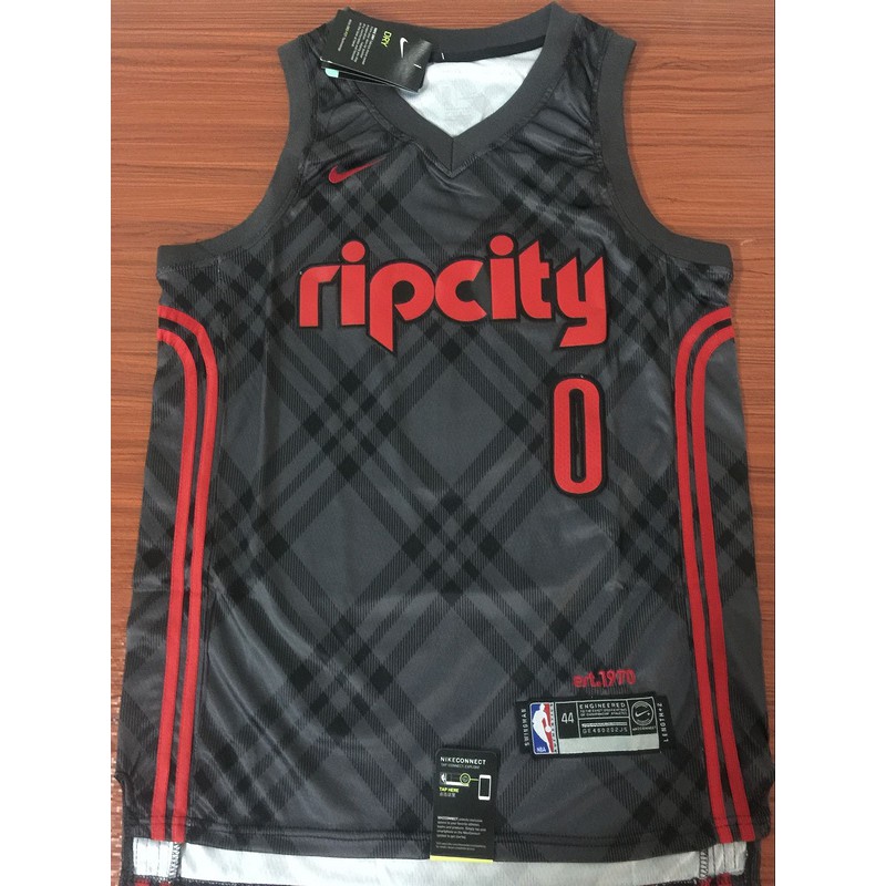 damian lillard rip city sleeved jersey