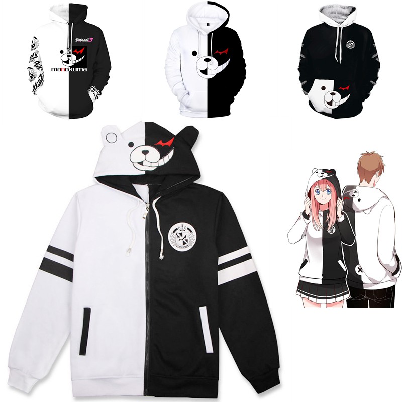 Danganronpa Hoodie Trigger Happy Havoc ものくまもの Unisex Sweatshirt Casual Monokuma Jacket Shopee Philippines