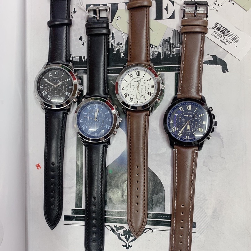 fossil leather water for men good quality with can and paperbag