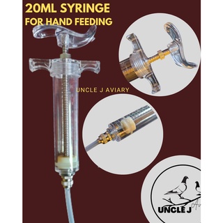 20ML Bird Handfeeding Syringe and Pigeon Fiberglass reusable syringe with hose