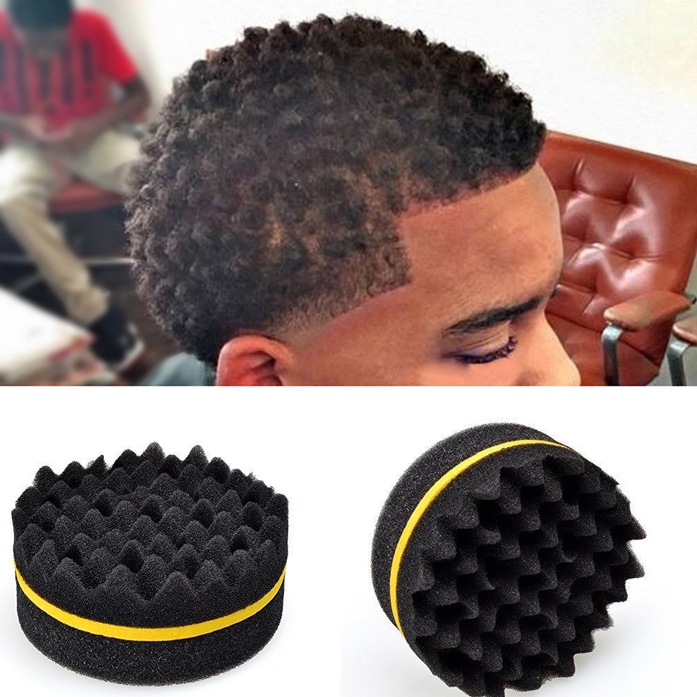 Barber Wave Double Sided Hair Brush Sponge for Dreads Coil Locs Curl ...