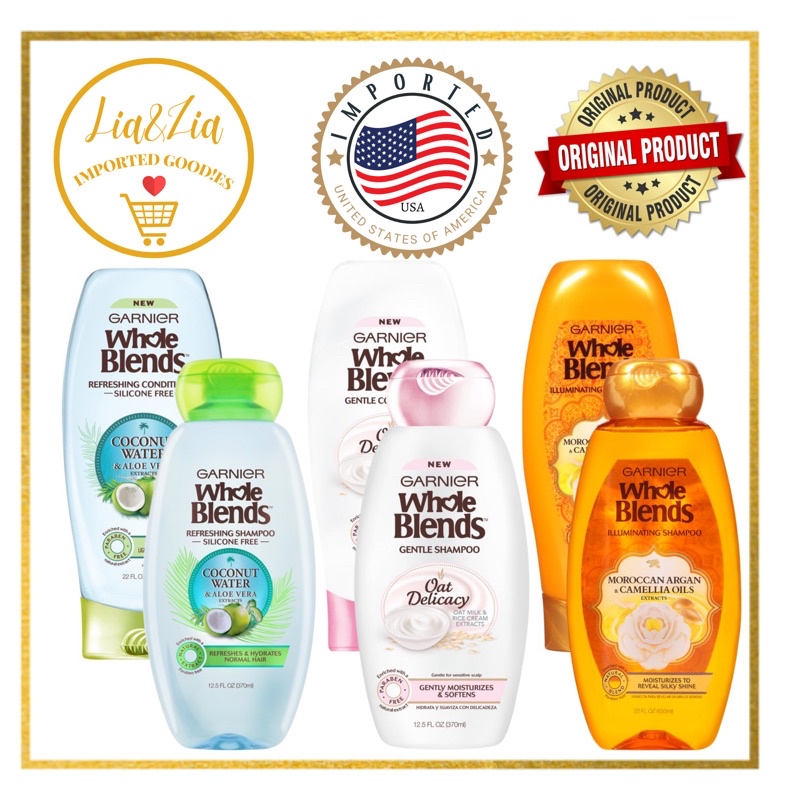 Garnier Whole Blends Shampoo and Conditioner Set 370ml Shopee Philippines