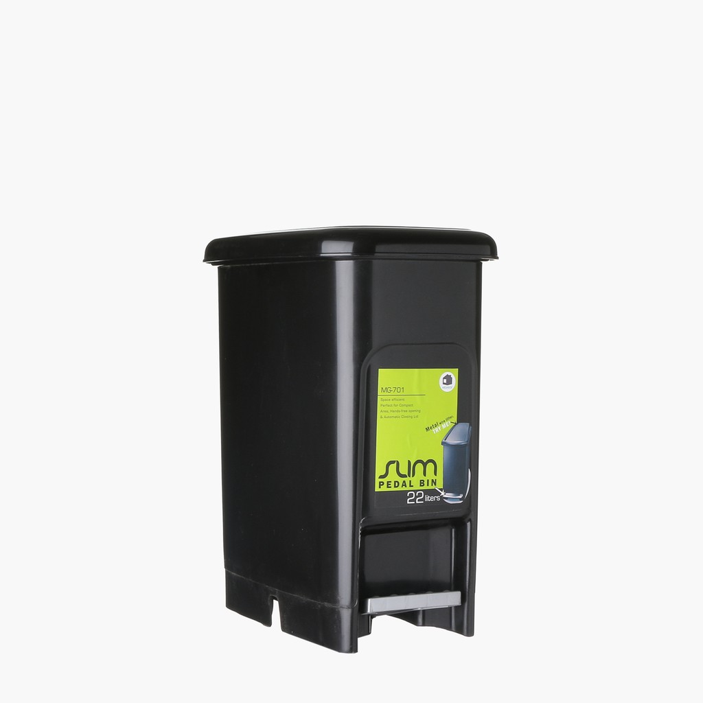 SM Home Slim 22L Pedal Bin (Black 