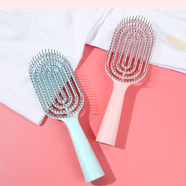 Miniso Massaging Hair Brush Cushion Hair Brush Pink/Blue | Shopee ...