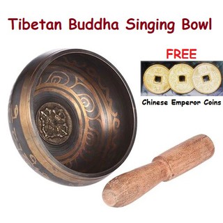 Nepal Handmade Brass Tibet Buddha Chanting Bowl 8.5cm Chime Therapy Tibetan Buddha Singing Bowl