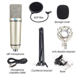 【Good quality】U87 Condenser Microphone for PC phone Large Diaphragm Condenser Microphone For Vocal Recording Karaoke Mic Microphone | Shopee Philippines