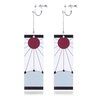 Anime Surrounding Ghost Killing Blade Acrylic Ear Clip Earrings No Ear Hole Kitchen Door Tanjiro Same Style #5