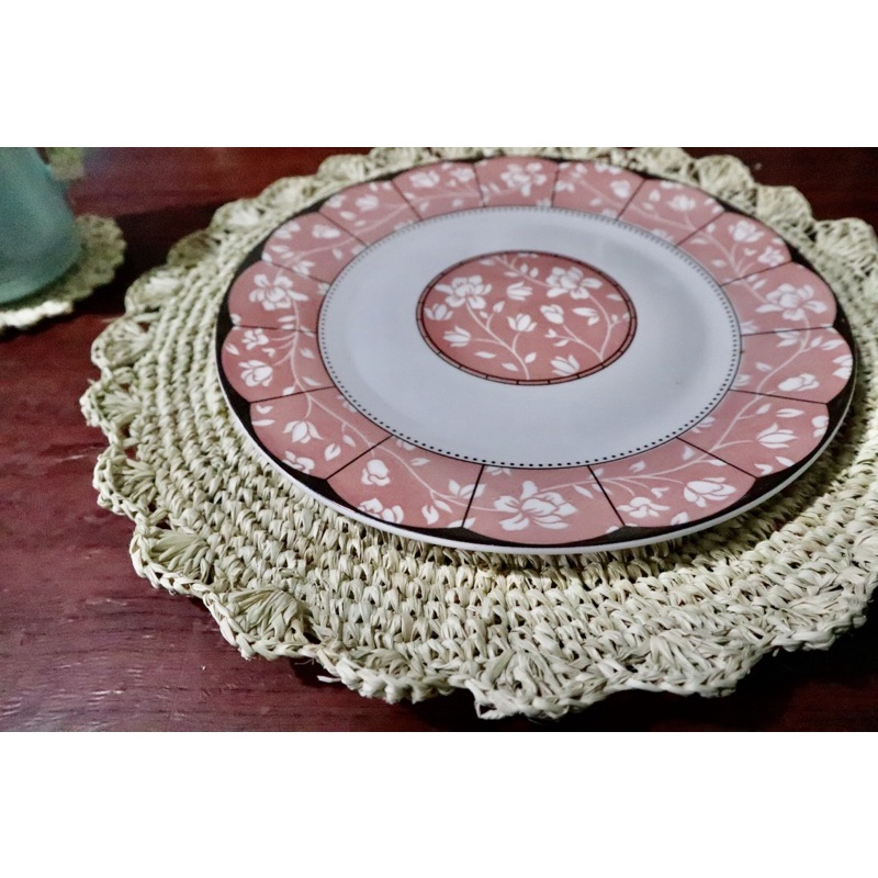 Raffia placemat (fukuda) single shell ellegant placemat or coaster Shopee Philippines