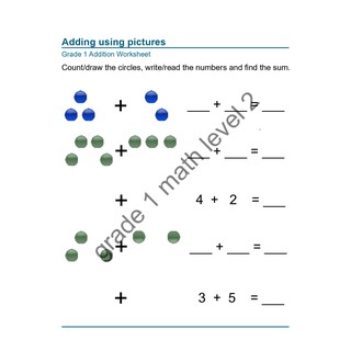 68, Pages Grade 1 Mathematics Set 2 (2 pages per sheet)
