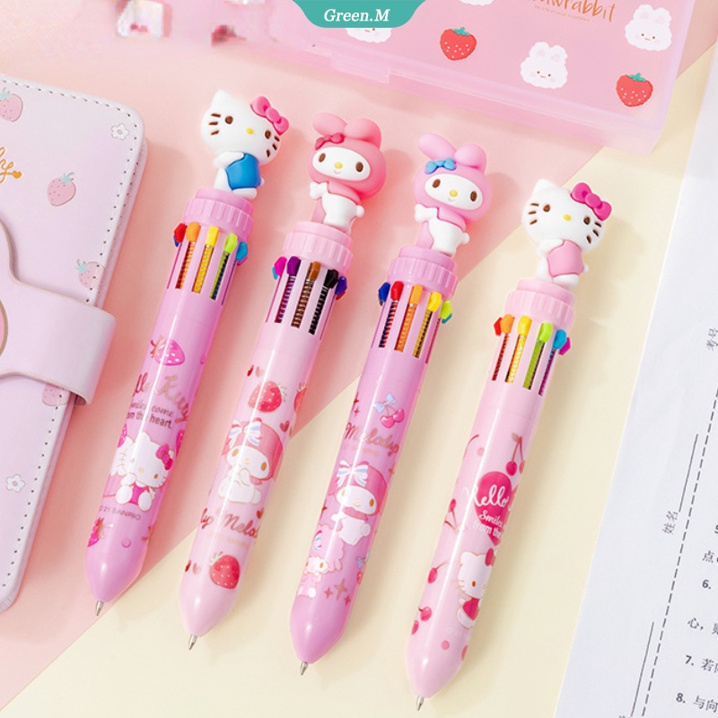 10 Colors Cute Cartoon Hello Kitty Ballpoint Pen School Office Supply ...