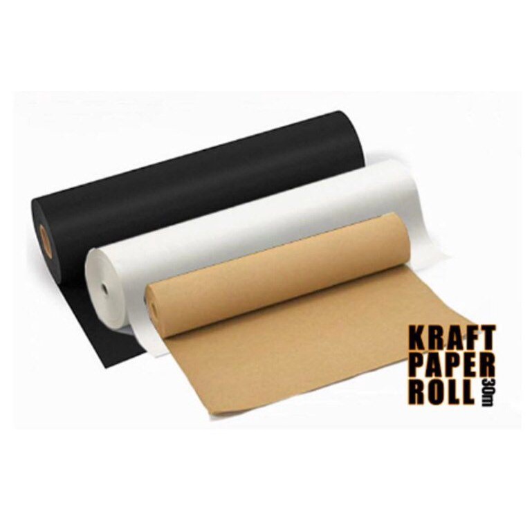 Kraft Paper Roll (Brown, Black, White) 80gsm Gift Wrapping Packaging