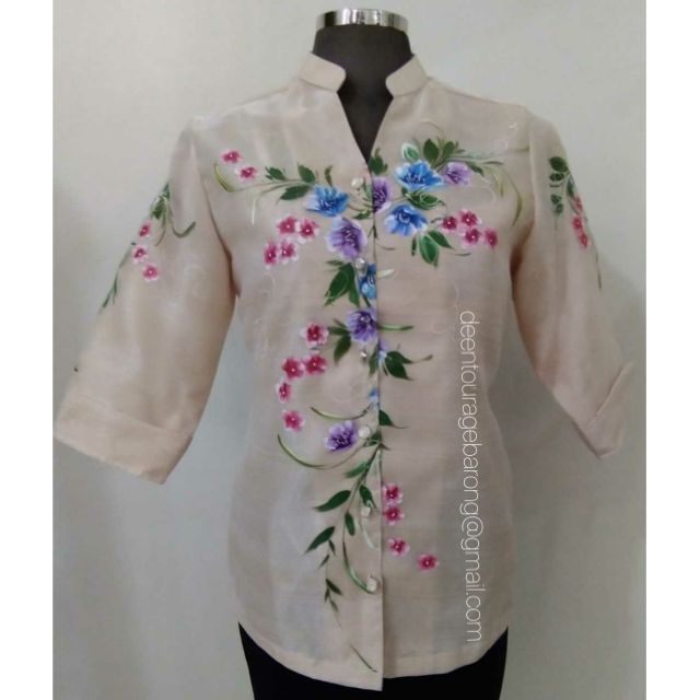 LADIES BARONG/HAND PAINTED/ORGANZA | Shopee Philippines