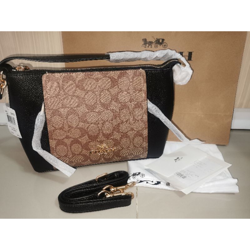 SMALL MARLON SHOULDER BAG IN SIGNATURE CANVAS (COACH 1600) Shopee