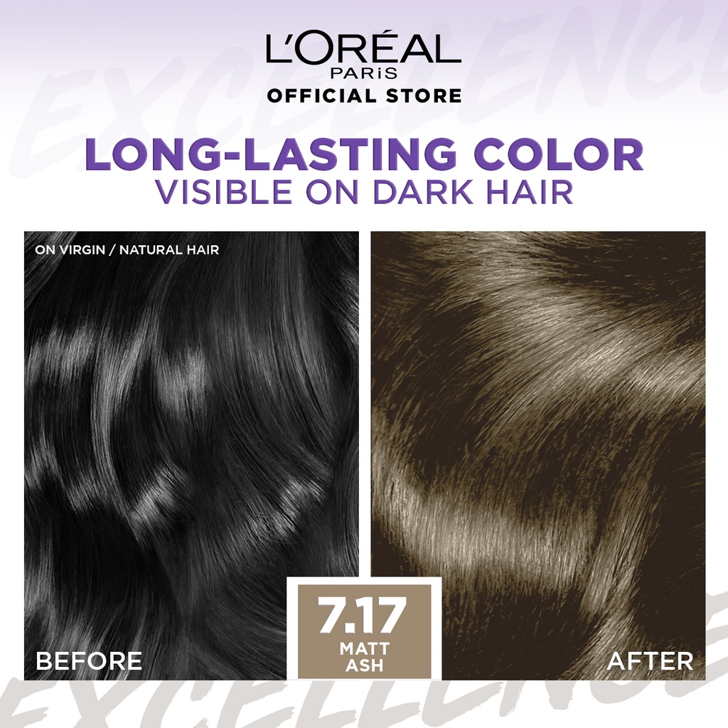 LOreal Paris Excellence Ash Supreme Haircolor with Anti-Brass Purple Shampoo [Hair Dye, Permanent] #2