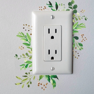 Light Switch Decal Wall Stickers Green Leaves Stickers Home DIY Decor Vinyl Sticker #6